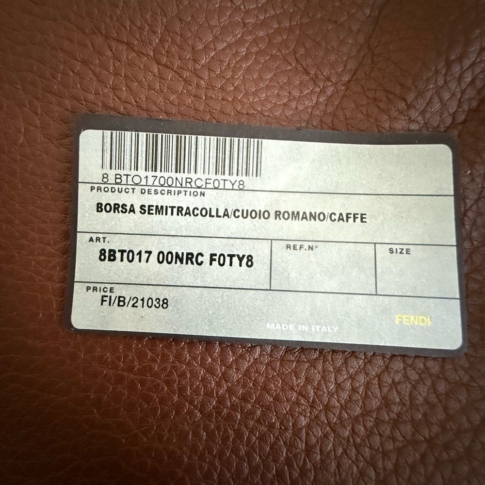 Authentic FENDI Selleria Grain Leather Hobo Bag with Contrast Stitching! COA! - Picture 15 of 16